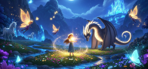 Conto de fadas com fadas e criaturas mágicas