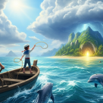 História de aventura no oceano e no mar para crianças