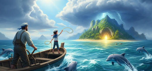 História de aventura no oceano e no mar para crianças