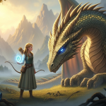 História de conto de fadas com princesa e dragão