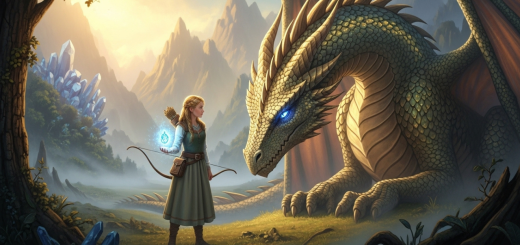 História de conto de fadas com princesa e dragão